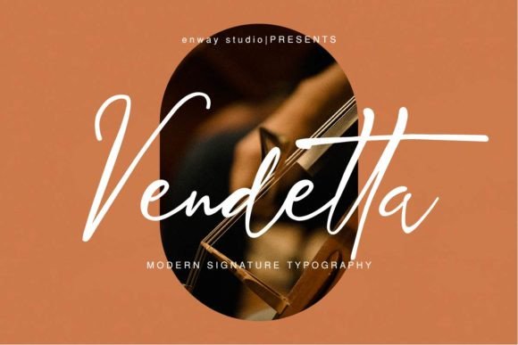 Vendetta Signature: A Refined Script Font for Editorial Design